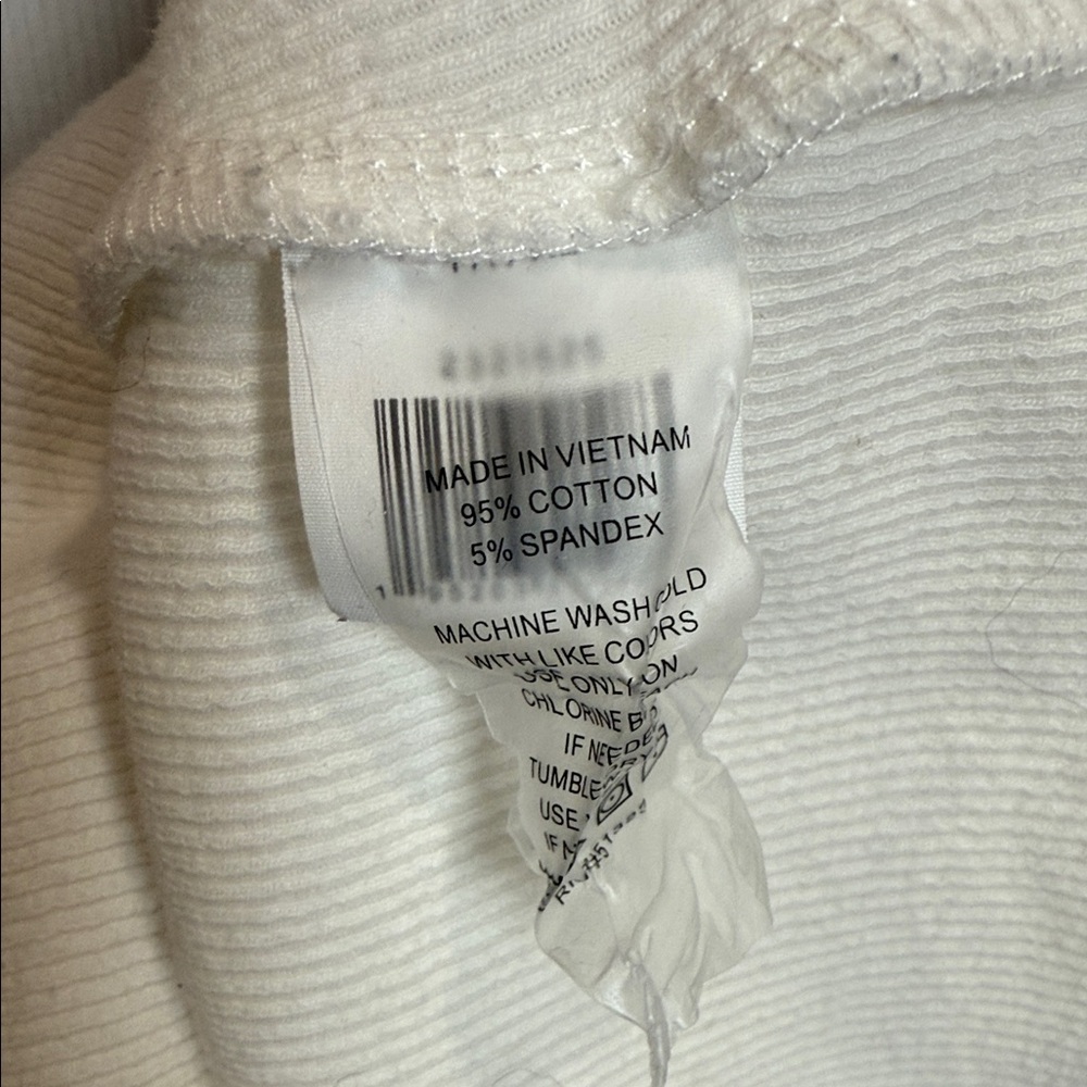 💜 Riley & Rae White Ribbed Cardigan Top XL Button Front Cropped - Picture 6 of 10